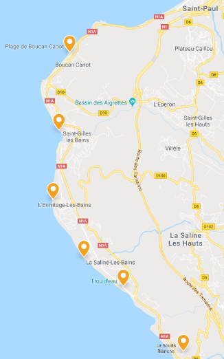 localisation plages Réunion