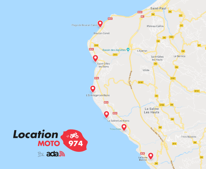 Cartes des emplcaements des plages de l'ouest